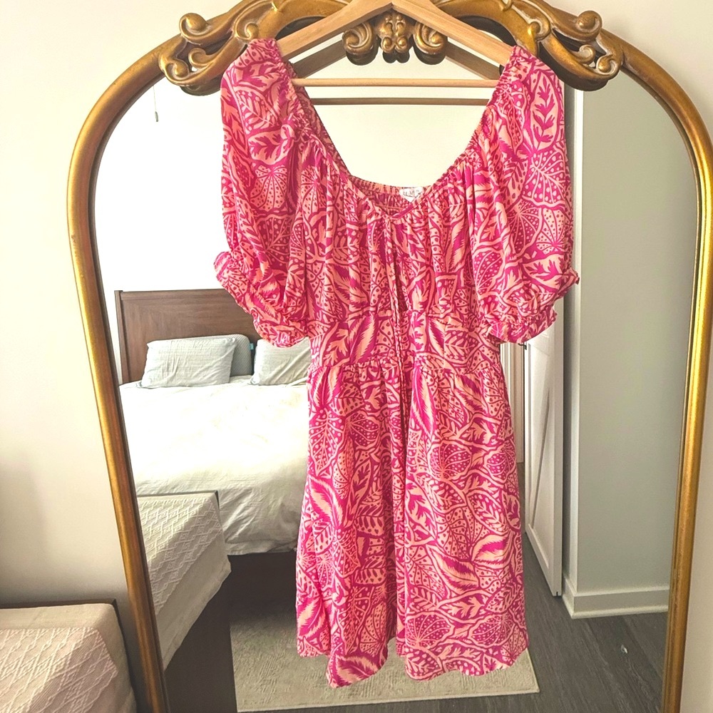 🩷 Sienna Sky Pink Patterned Dress